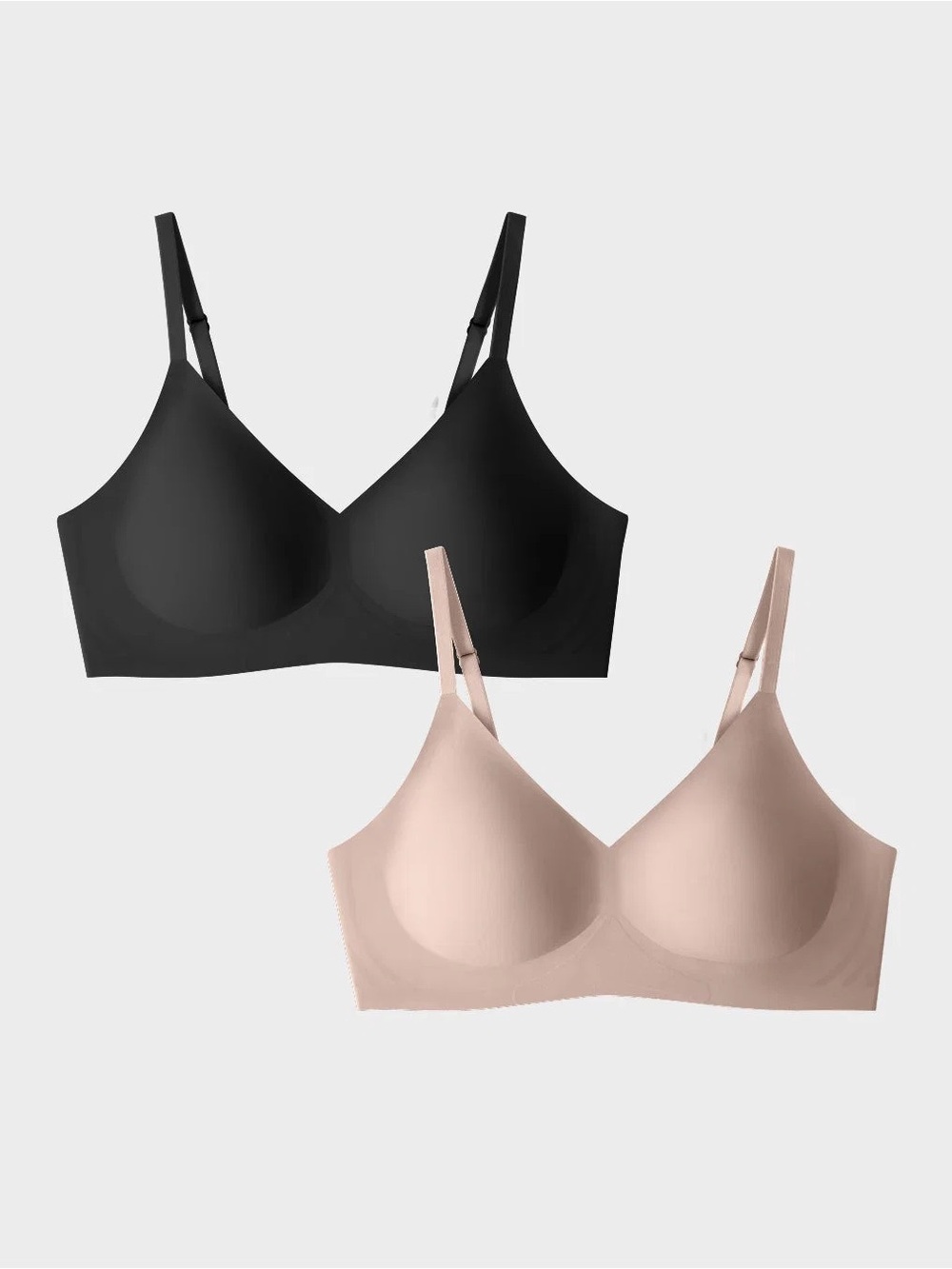 EBY 2 pack Relief Bra Bralette Set. Nude & Black. Size Medium